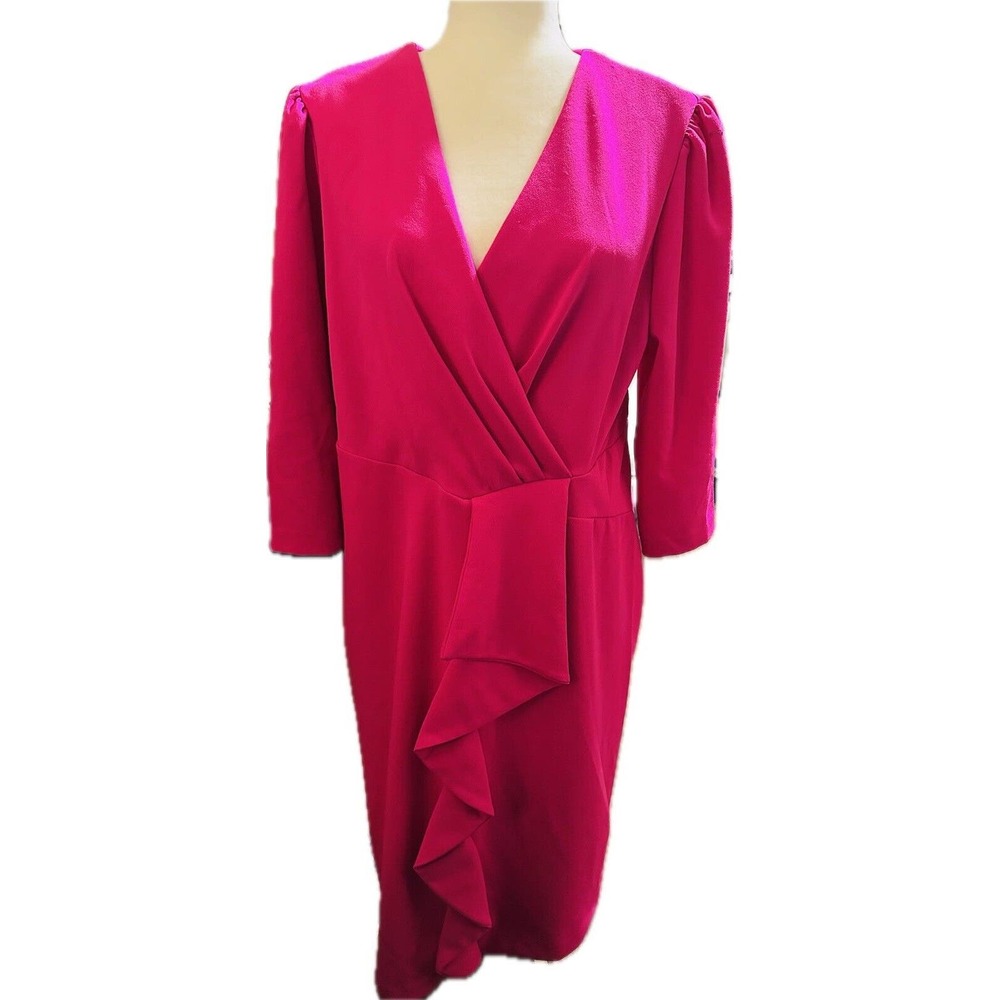 julia jordan Hot Pink Mini Dress with Ruffle Front